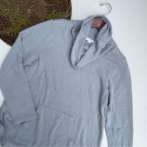 J Jill Pure Jill Womens Shirt Sweatshirt Gray Grey Cowl Neck Cotton Blend Medium